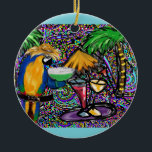 Beach Party Parrot Keramikornament<br><div class="desc">Cool Beach Party Parrot Produkte</div>