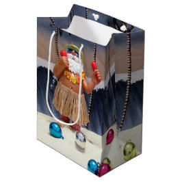 Beach Party Santa Claus - Mittlere Geschenktasche Mittlere Geschenktüte