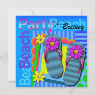 Beach Party - Sommerspass Flip Flops Einladung