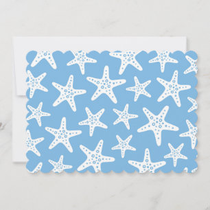 Beach Party Starfish Muster Blau Einladung