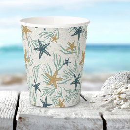 Beach Party Starfish Paper Cups: 8oz Paper Cup Pappbecher