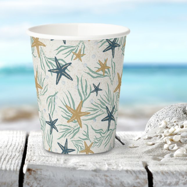 Beach Party Starfish Paper Cups: 8oz Paper Cup Pappbecher (Von Creator hochgeladen)