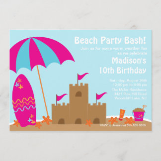 Beach Party Surfboard Swimming Geburtstag Einladun Einladung