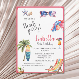 Beach Party Tropical Summer Einladung