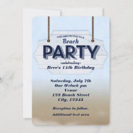 Beach Party Weißwald Zeichen tropische Einladungen