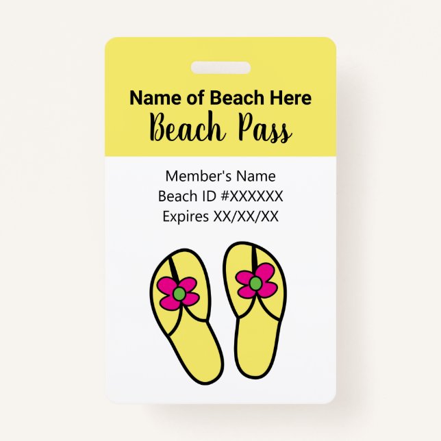 Beach Pass Ausweis (Vorderseite)