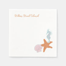 Beach Pastel Drawing Cocktail Servietten