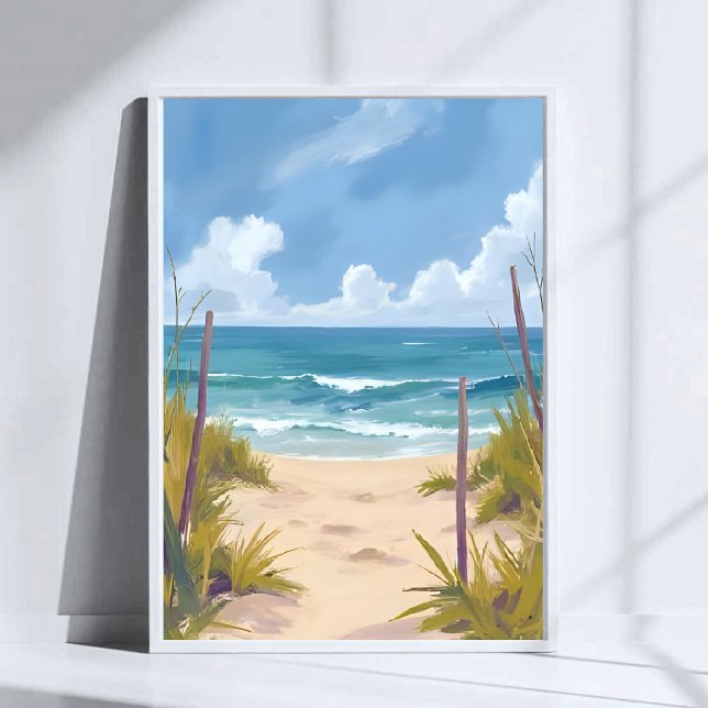 Beach Path | Ocean Watercolor Coastal Painted Poster (Von Creator hochgeladen)