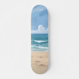 Beach Path | Ocean Watercolor Coastal Painting Skateboard