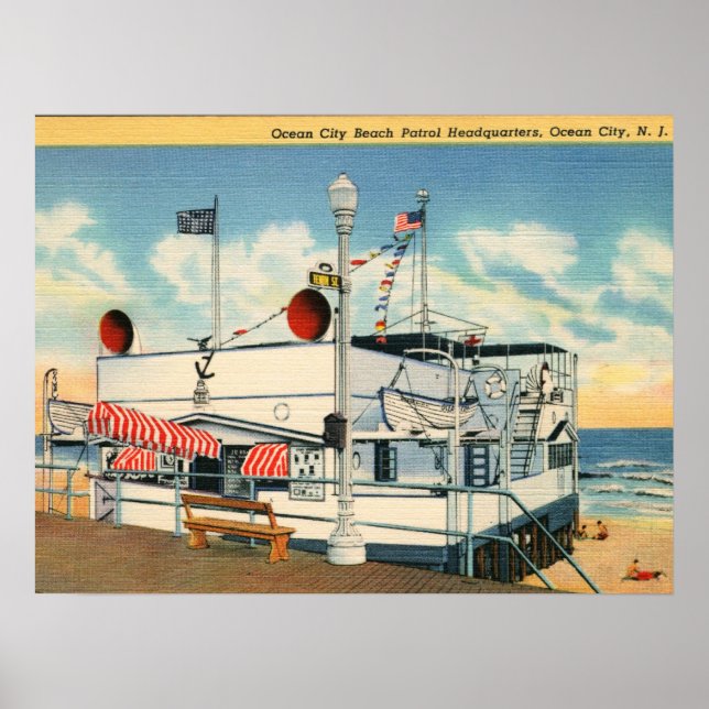 Beach Patrol, Ocean City NJ Vintag Poster (Vorne)