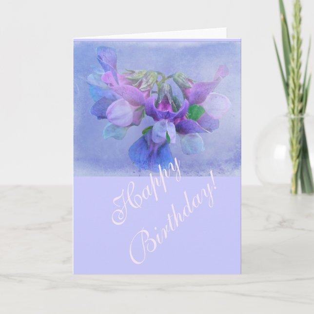 Beach Pea Blume - Happy Birthday Karte (Vorderseite)