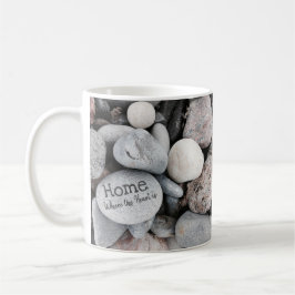 Beach Pebble Nature Zuhause ist das Herz Kaffeetasse