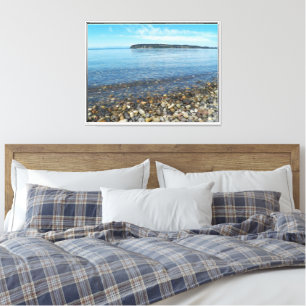 Beach Pebbles Seascape Fotografisch Leinwanddruck
