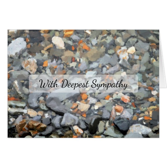 Beach Pebbles Sympathie Card (Vorderseite (Horizontal))