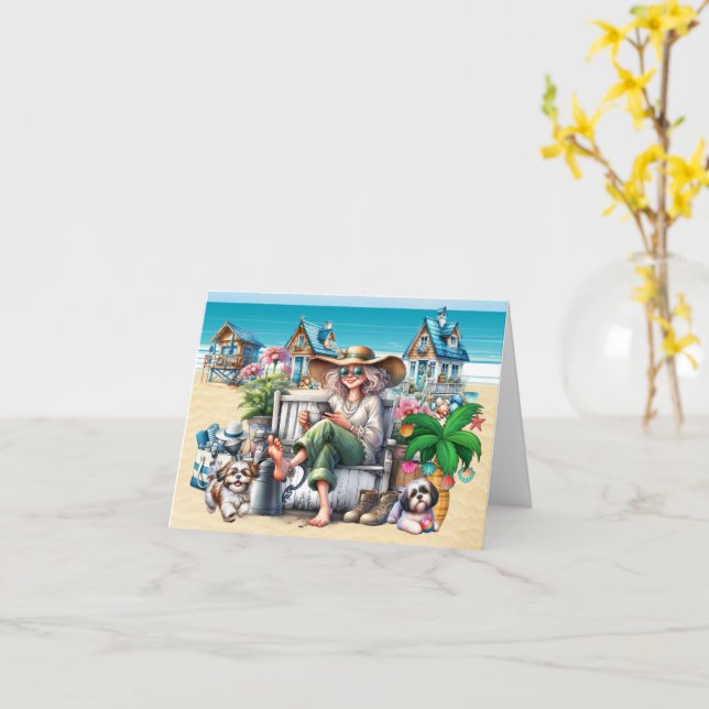 BEACH Personal, Real Estate, Business Christmas Karte (Gelbe Blume)