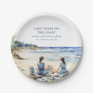 Beach Picnic Bachelorette Letzten Toast an der Küs Pappteller
