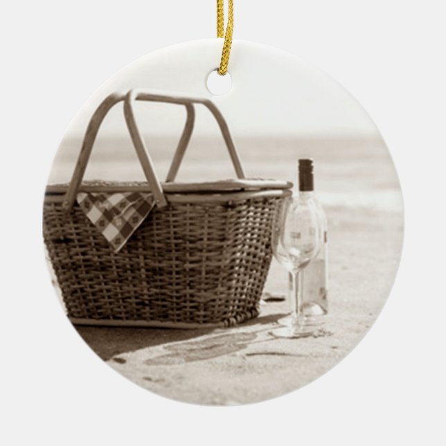 **BEACH PICNIC** CHRISTMAS ORNANANATIONAL KERAMIKORNAMENT (Vorne)