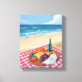 Beach Picnic | Ocean Shore Painting Leinwanddruck