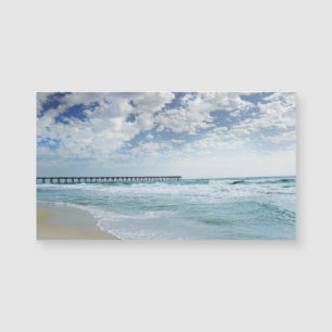 Beach Pier über dem Foto von Ocean Waves Magnet