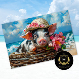Beach Pig Schwimmen Ozean Decoupage Seidenpapier