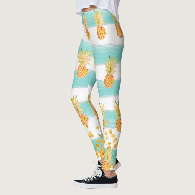 Beach Pineapa Türkis Tropical Leggings (Links)
