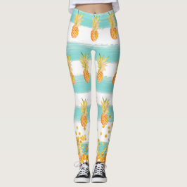 Beach Pineapa Türkis Tropical Leggings
