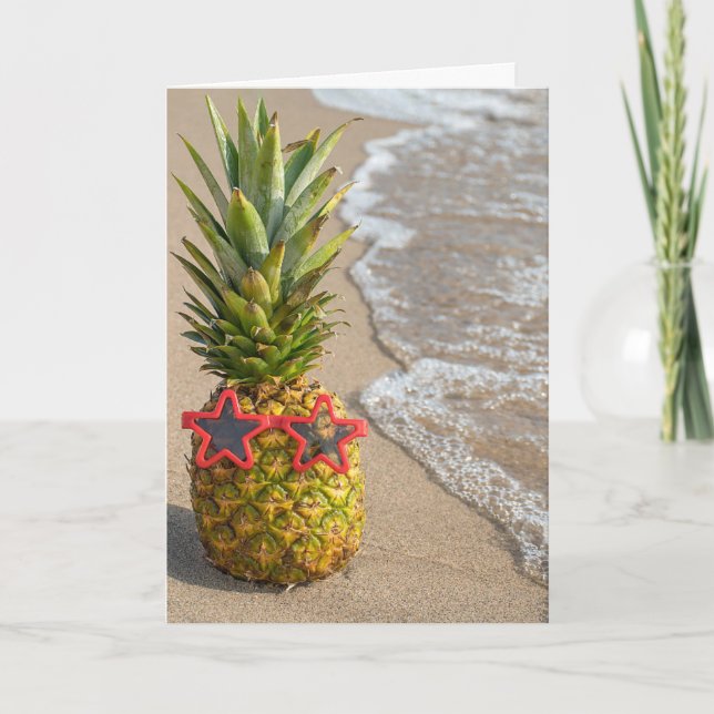 Beach Pineaple Friend's Geburtstagskarte Karte (Vorderseite)