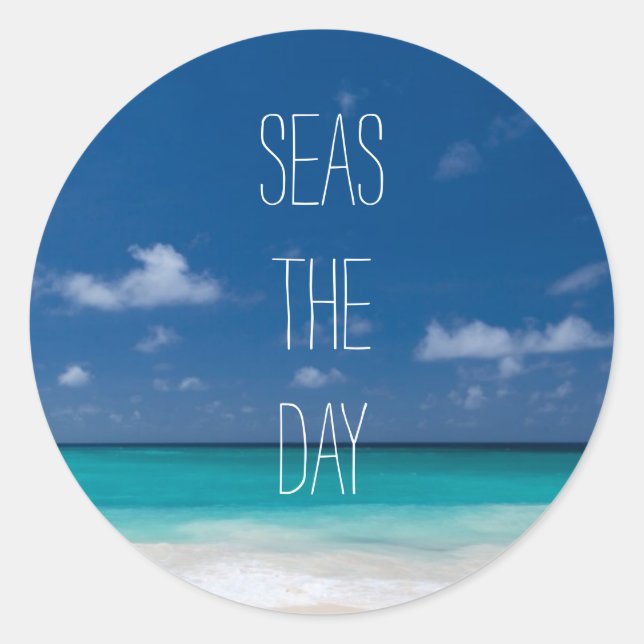 Beach Play of Words Runder Aufkleber (Vorderseite)