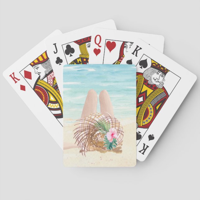 Beach Playing Cards mit Baden Beauty Spielkarten (Rückseite)