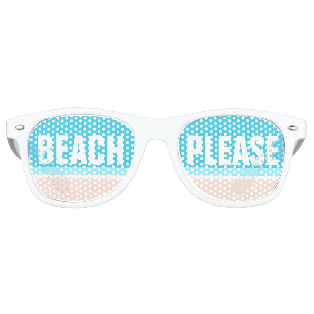 BEACH PLEASE Funny Modern Template Party Shades Partybrille (Vorderseite)