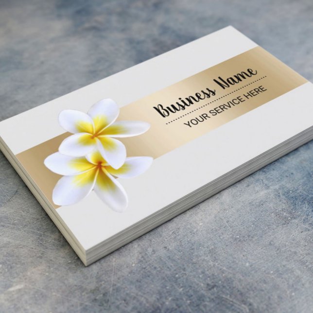 Beach Plumeria Blume Beauty Salon Wellness-Center Visitenkarte (Von Creator hochgeladen)