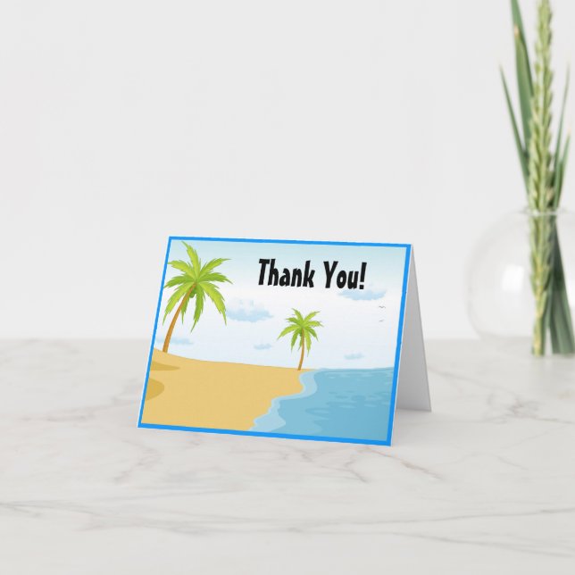 Beach Pool Party Vielen Dank Note Card Dankeskarte (Vorderseite)