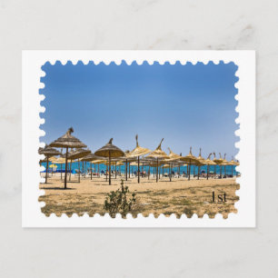 Beach Postage Briefmarke Postkarte