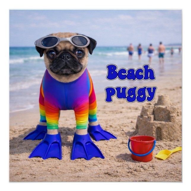 Beach Puggy Poster (Vorderseite)