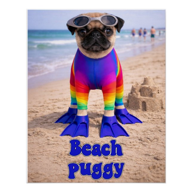 Beach Puggy Poster (Vorderseite)