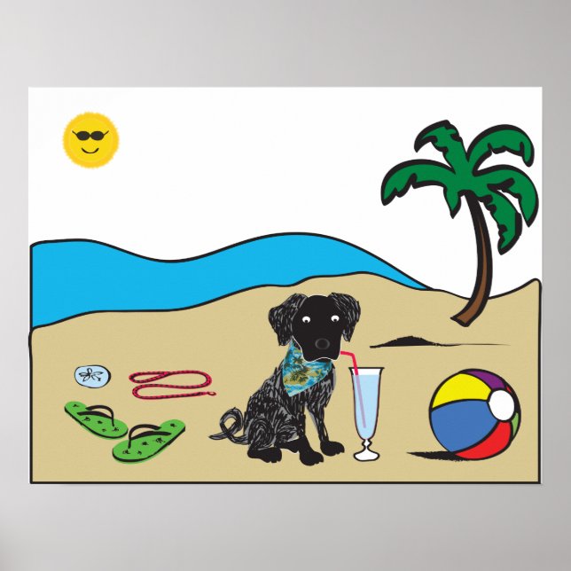 Beach Pup Poster (Vorne)