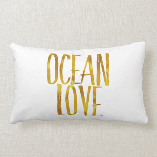 Beach Quote Glitzer Goldschmiede und Liebe im Wei Lendenkissen