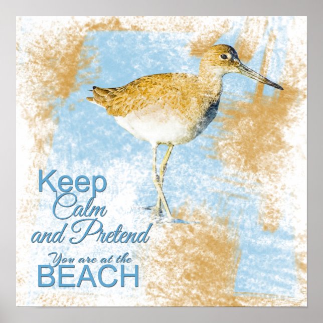 Beach Quote Shoreline Bird | Art Print Poster (Vorne)