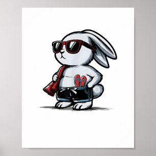 Beach Rabbit Bunny Beach Goer Summer Poster