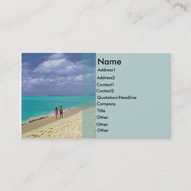 Beach Rack Card Visitenkarte (Vorderseite)