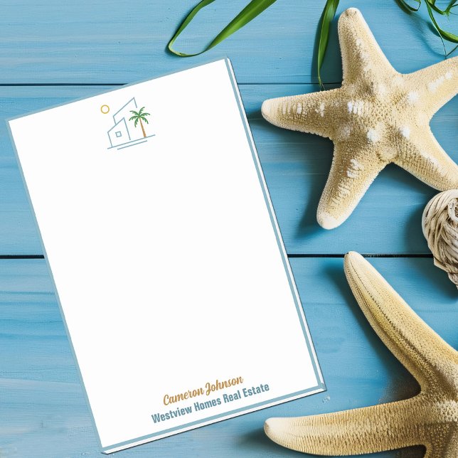 Beach Real Estate Company Custom Coastal Realtor Post-it Klebezettel (Von Creator hochgeladen)