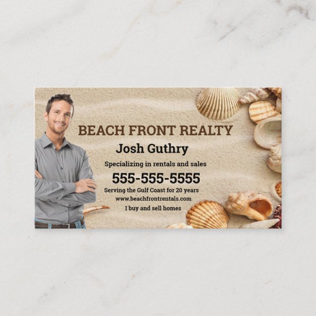 Beach Realtor Business Card Visitenkarte (Vorderseite)
