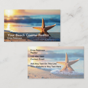 Beach Realtor Coastal Ocean Thema Visitenkarte