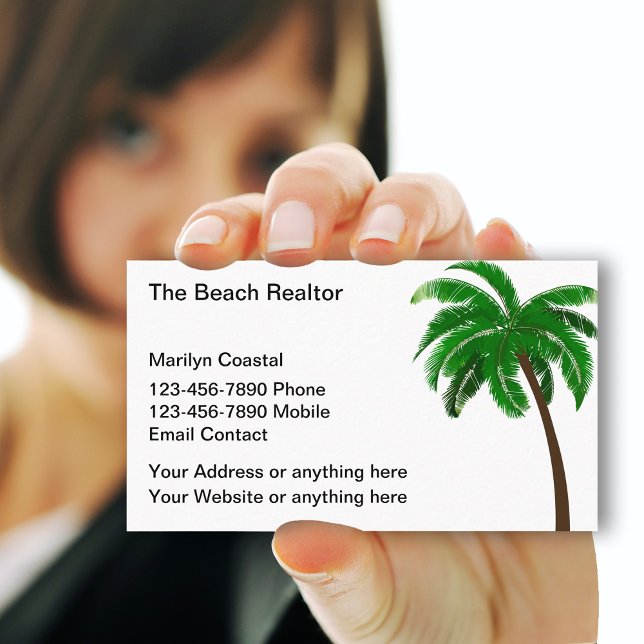 Beach Realtor Palm Tree Thema Visitenkarte (Von Creator hochgeladen)