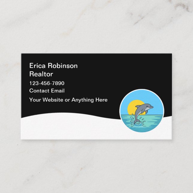 Beach Realtor Real Estate Business Cards Visitenkarte (Vorderseite)