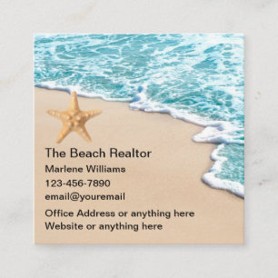Beach Realtor Tropical Theme Visitenkarten Quadratische Visitenkarte