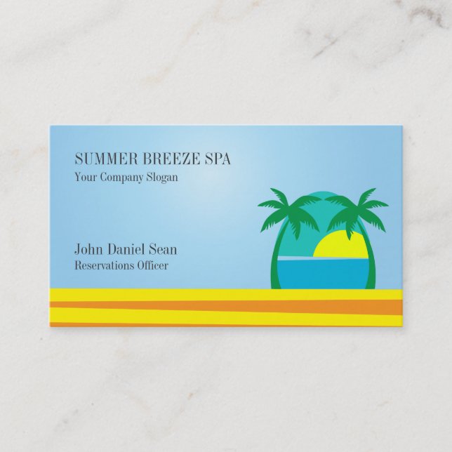 Beach Resort Hotel Wellness-Center Business Card V Visitenkarte (Vorderseite)