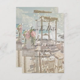 Beach Retro Arbor String Lights Save the Date
