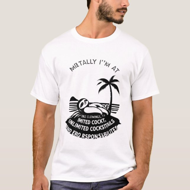 Beach Retro T - Shirt | Sloth & Sunset Design (Vorderseite)