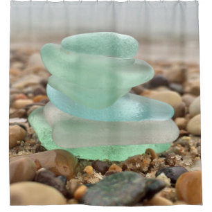 Beach Rocks & Sea Glass Duschvorhang
